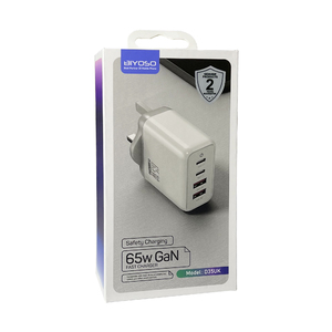 Сетевая 2 Type-C/2 USB зарядка Biyoso D35UK 65W (white) (UK)