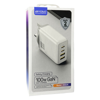 Сетевая 2 Type-C/2 USB зарядка Biyoso D52UK 100W (white) (UK)