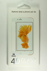 Защитное стекло 4D iPhone 6g/6s (white) в упаковке
