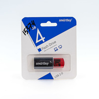 USB 2.0 Флеш-карта 4GB SmartBuy (Click Black) (black/red)