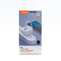 Сетевая USB зарядка LDNIO DUAL (2.4A) + Кабель Micro USB (A201)